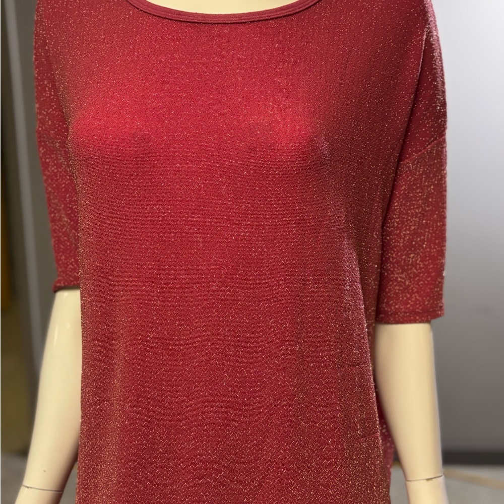 LuLaRoe red sparkle Irma. Size S